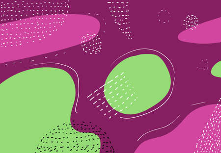 abstract geometric doodle background with retro handdrawn cartoon styleのイラスト素材