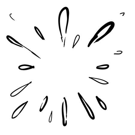 water or fire explosion burst doodle illustrationのイラスト素材