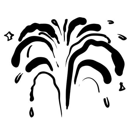 doodle firework explosion in doodle styleのイラスト素材