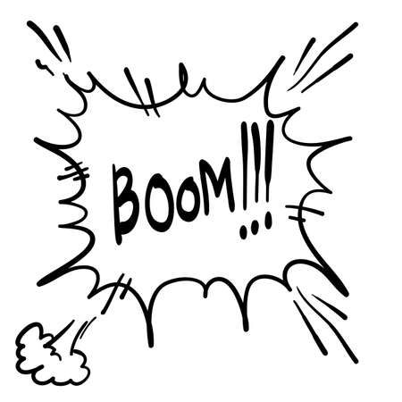 boom bubble speech hand drawing style doodle with text for banner, poster, web
