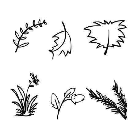 Floral Decoration Line Icon decoration doodle hand drawn style vectorのイラスト素材