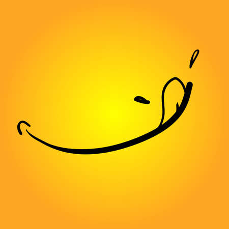 hand drawn Yummy face tongue smile delicious icon logoのイラスト素材