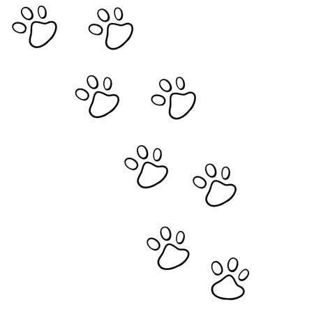 hand drawn doodle of animal footprint with cartoon style vectorのイラスト素材
