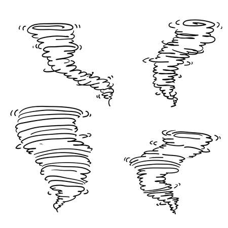 doodle tornado illustration vector isolated on whiteのイラスト素材
