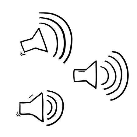 doodle Audio Icons music volume sound set vectorのイラスト素材