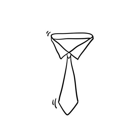Simple Tie Icon Vector with doodle styleのイラスト素材