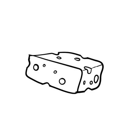 Hand drawn cheese icon doodle vector illustration isolated on white backgroundのイラスト素材