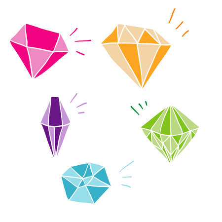 doodle diamond illustration vector with hand drawn cartoon style vectorのイラスト素材