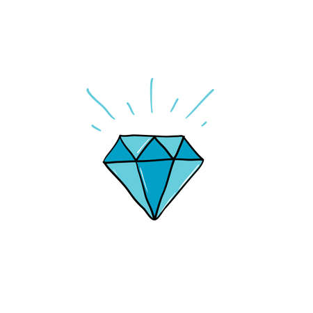 doodle diamond illustration vector with hand drawn cartoon style vectorのイラスト素材