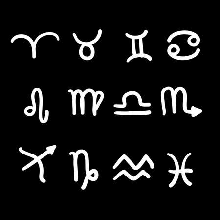 hand drawn zodiac for astrology horoscope symbol illustration.doodle styleのイラスト素材