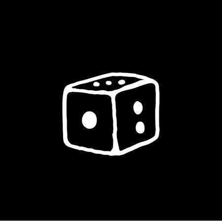 hand drawn dice illustration with doodle style vectorのイラスト素材