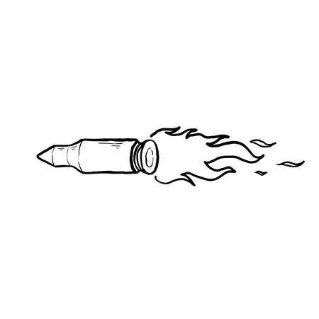 hand drawn doodle bullet trail illustration with cartoon styleのイラスト素材