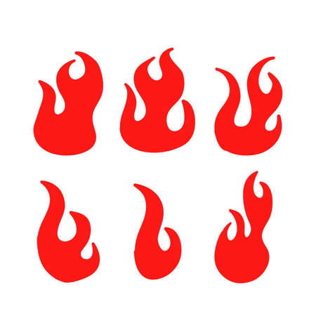 hand drawn doodle flame fire icon illustration vectorのイラスト素材