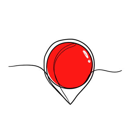 hand drawn pin map pointer icon illustration vector isolatedのイラスト素材