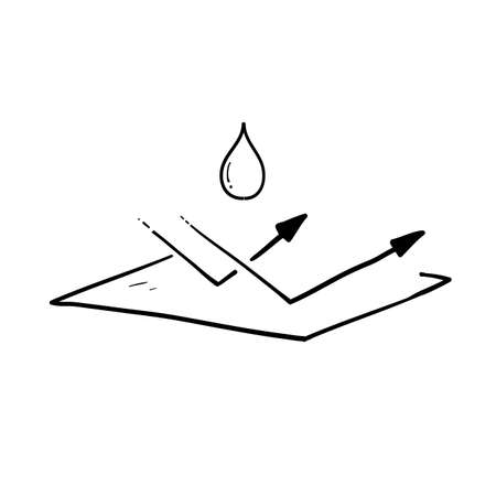 hand drawn water repellent surface icon doodle styleのイラスト素材