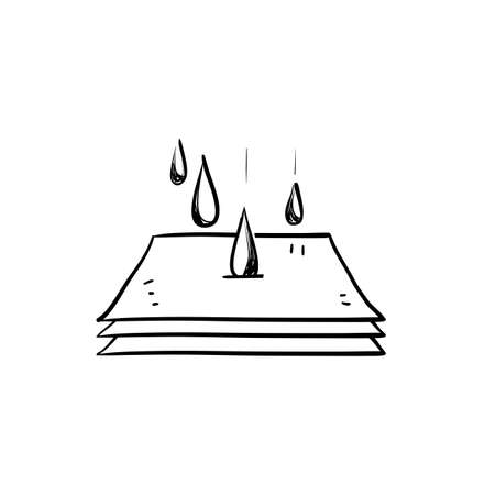 hand drawn doodle three layer protection and water drop illustration vectorのイラスト素材