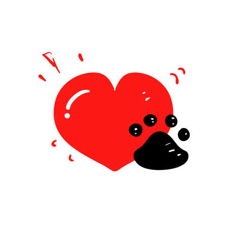 hand drawn doodle paw love icon illustration vector isolatedのイラスト素材