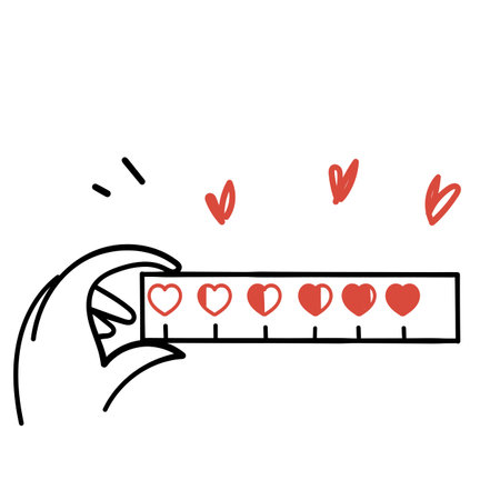 hand drawn doodle love meter indicator illustration vectorのイラスト素材