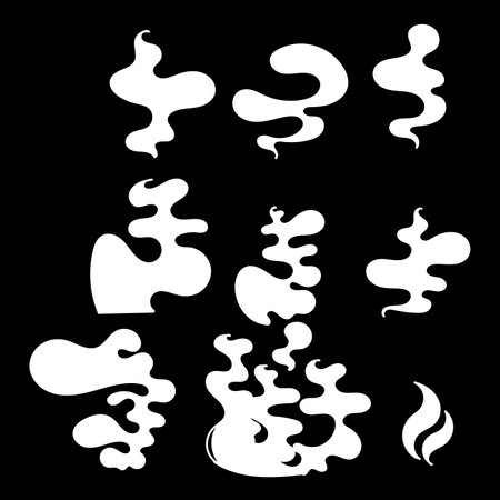 hand drawn doodle steam clouds illustrationのイラスト素材