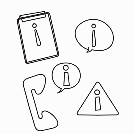 doodle hand drawing information icon related collectionのイラスト素材