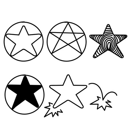 doodle star icon related illustration sketchのイラスト素材