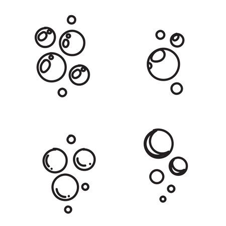 doodle water bubble illustration vectorのイラスト素材