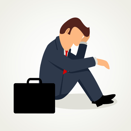 Simple cartoon of frustrated businessmanのイラスト素材
