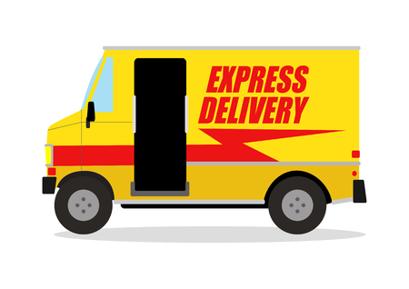 Simple cartoon of express delivery truckのイラスト素材