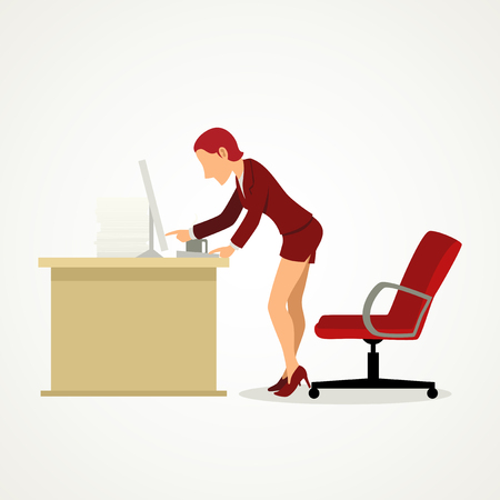 Simple cartoon of a businesswoman in skirtのイラスト素材