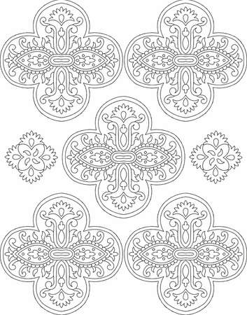 Figure mandala for coloring doodles sketch good mood and uses ceramic tiles also in fabric textile patternの写真素材