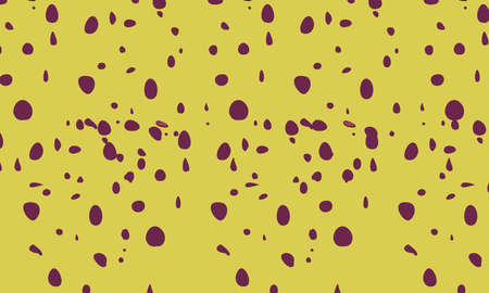 Modern simple geometric seamless pattern with purple colour splash shape, line texture on yellow...