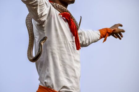 Chakta, West Bengal, India - April 17, 2019; Raibenshe, alternatively Raibeshe, is a genre of Indian folk martial dance performed by male only. This genre of dance was once very popular in West Bengal. Presently, it is performed mostly in Birbhum, Bardhamのeditorial素材