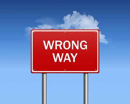 wrong way signの写真素材