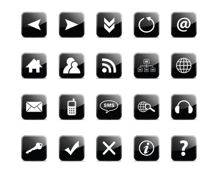 glossy web icons (vectors)のイラスト素材