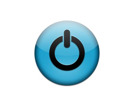 blue power buttonの写真素材