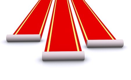 rolling red carpetsの写真素材