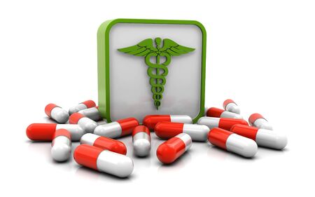 medical sign with pillsの写真素材