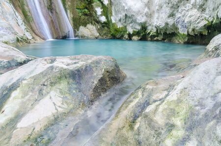 Nidri waterfalls on Lefkada island in Greeceの写真素材