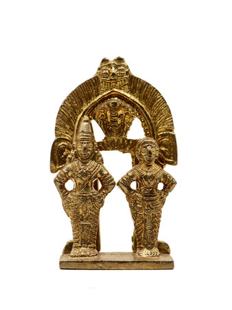 Statue of Hindu God, isolated on white background with clipping pathの写真素材