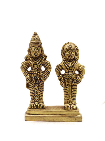 buddha figurine isolated on white background with clipping path.の写真素材