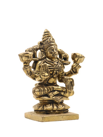 Ganesha statue isolated on white background, clipping path included.の写真素材