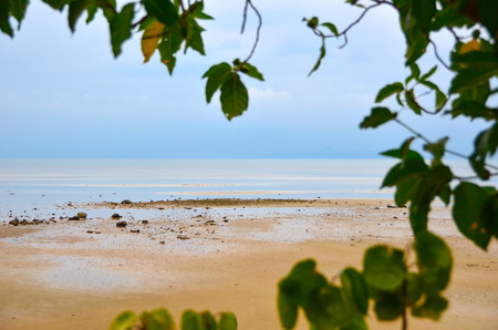 Cloudy tropical beach at Samui island, Thailandの写真素材