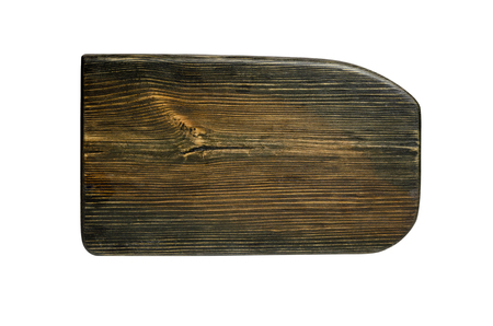New empty wooden cutting board, isolated on white background.の写真素材