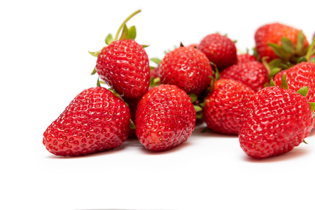 Fresh strawberry on white background, close upの写真素材
