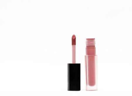 Open liquid lipstick isolated on white backgroundの写真素材