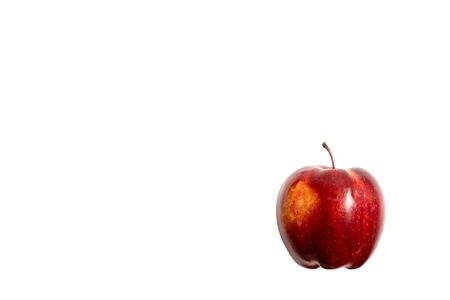 Ripe red apple isolated on white backgroundの写真素材
