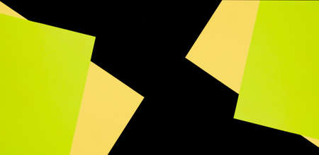 Abstract colorful background. Green and yellow squares on a black background. copy spaceの写真素材