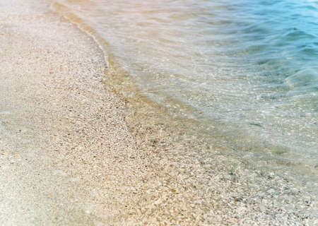Coast of a river. Water surface waves. Sunny weather. river bank. river coast copy space