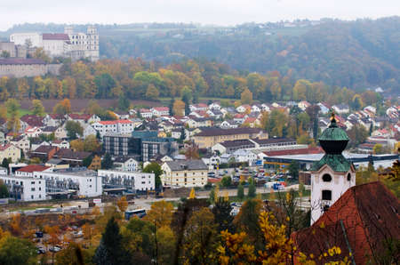 Eichstaett in autumn, Bavaria, Germany.Panorama view of the city of Eichstatt during fall.Typical German old town.のeditorial素材