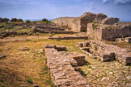 Fortress on cape Kaliakra, Bulgaria.Ruins of medieval Kaliakra fortress, northern Black Sea coastの写真素材
